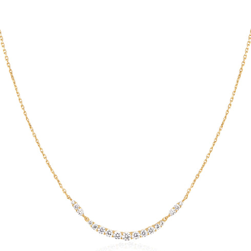 Gold Arc Pavé Necklace